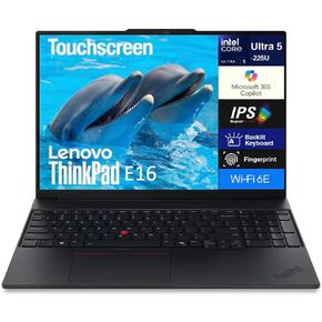 Lenovo ThinkPad E16 Gen 2 AI PC Business Business Laptop 16.0 "شاشة تعمل باللمس IPS Wuxga (14 Gen Intel Ultra 5-125U ، 16GB DDR5 ، 1TB SSD ، Backlit KYB ، Fingerprint ، Thunderbolt 4 ، WIFI 6E ، Win11H) in Kuwait