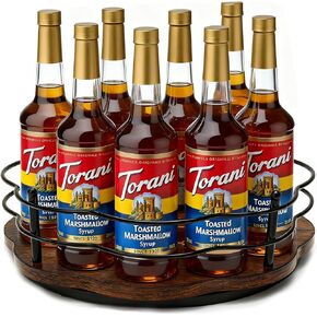 حامل شراب القهوة الدوار من فيرنلانديا، منظم قرص معدني 12 بوصة 9 زجاجات للمنزل أو المقهى - دوران سلس 360 درجة يوفر المساحة، قوي وسهل التنظيف (الزجاجات غير متضمنة) in Kuwait