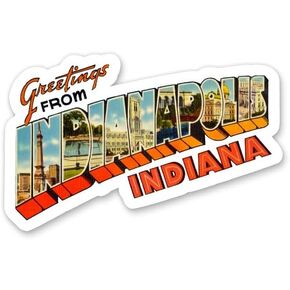 Squiddy Greetings from Indianapolis Indiana - Vinyl Sticker Decal for Phone, Laptop, Water Bottle (4" Wide) in Kuwait