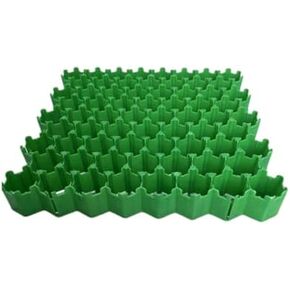 شبكة ممر حصى بلاستيكية خضراء - 4 شبكات (50 × 50 سم)، قاعدة بلاطة رصف 1 متر مربع لتعزيز المسار - دعم طريق عشبي متين (8 قطع) in Kuwait