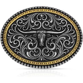 Montana Silversmiths وصفت Legacy Longhorn Oval Western Belt Boxle in Kuwait