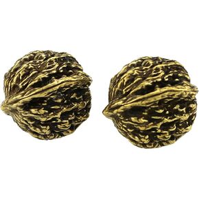 PLAFOPE مقبض الجوز النحاسي القديم قطعة لعب صلبة كبيرة مادة تسلية لتخفيف التوتر وممارسة الأصابع للديكور ودعائم الصور in Kuwait