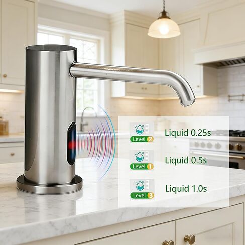 Touchless Automatic Soap Dispenser for Kitchen & Bathroom – Built-in Brushed Nickel Electric Liquid Soap Dispenser with 1000ml Large Capacity, Infrared Sensor, and Premium Brass Core (33.8oz) in Saudi Arabia