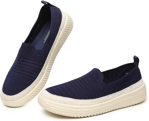 متماسكة للسيدات متماسكة جولة إصبع القدم شقق ليفر مريحة المشي غير الرسمية عمل بيني يقود أحذية زلة متنقلة in Kuwait