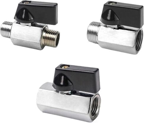 صمام كروي نحاسي مصغر 1/8" 1/4" 3/8" 1/2" خيط خارجي وخيط داخلي، صمام إيقاف الماء والغاز والزيت للذكور والإناث (SY-03) in Kuwait