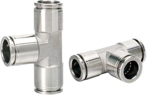 PE 316 الفولاذ المقاوم للصدأ هوائي موصل سريع 4 6 8 10 12 14 16 مللي متر المحملة موصل الخرطوم T نوع ارتفاع ضغط المعدن (316PE-16) in Kuwait