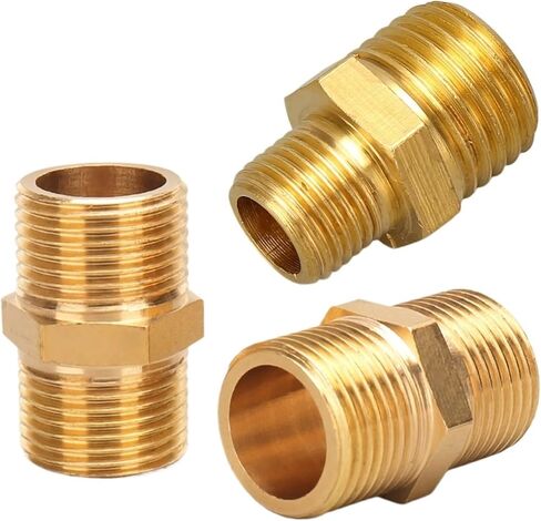 أنبوب نحاسي موصل سداسي موصل سريع 1/8 1/4 3/8 1/2 3/4 1 خيط الأنابيب القياسي ذكر إلى ذكر موصل هوائي لزيت الماء (KDHG6-4) in Kuwait