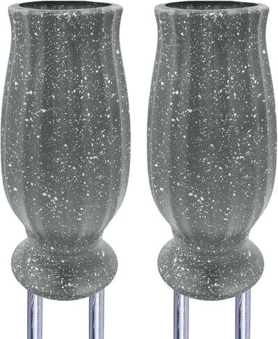 2PCS Cemetery Vases for Grave-Durable Plastic Grave Vases Flower Holder with Metal Spikes Bow Decor for Cemetery Headstones, Outdoor Grave Decorations for Memorial Gifts for Loss of Loved One - Balck in Saudi Arabia