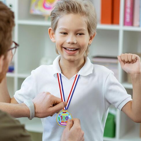 Fancy Land 24Pcs 100th Day of School Award Medals for Kids 100 Days of School Silicone Rubber Medals for Awards Classroom Rewards School Supplies in Saudi Arabia