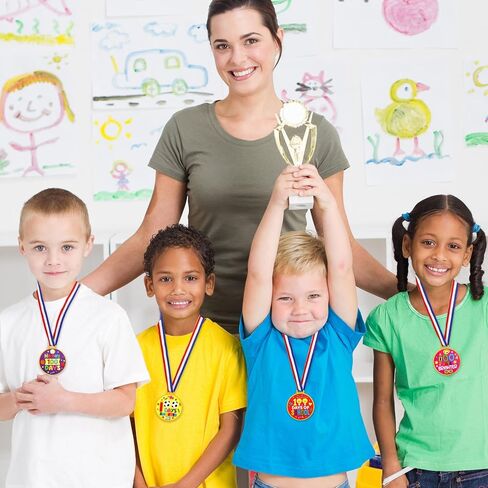 Fancy Land 24Pcs 100th Day of School Award Medals for Kids 100 Days of School Silicone Rubber Medals for Awards Classroom Rewards School Supplies in Saudi Arabia