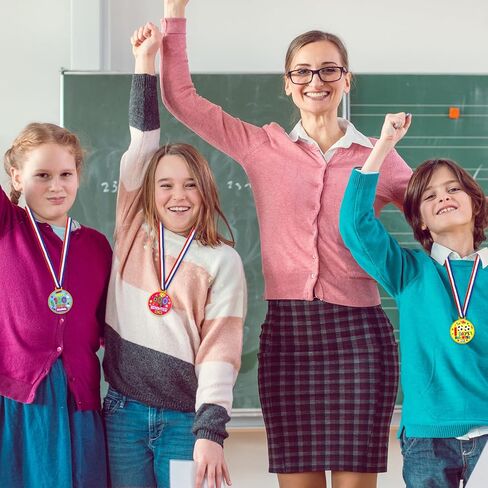 Fancy Land 24Pcs 100th Day of School Award Medals for Kids 100 Days of School Silicone Rubber Medals for Awards Classroom Rewards School Supplies in Saudi Arabia