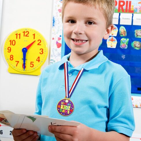 Fancy Land 24Pcs 100th Day of School Award Medals for Kids 100 Days of School Silicone Rubber Medals for Awards Classroom Rewards School Supplies in Saudi Arabia