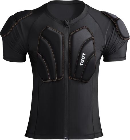 Eicolorte Padded Muscle Shirt Football Gear for Men Baseball Protective Shirts Chest Rib Protector Padded Compression Shirt in Saudi Arabia