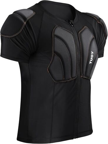 Eicolorte Padded Muscle Shirt Football Gear for Men Baseball Protective Shirts Chest Rib Protector Padded Compression Shirt in Saudi Arabia