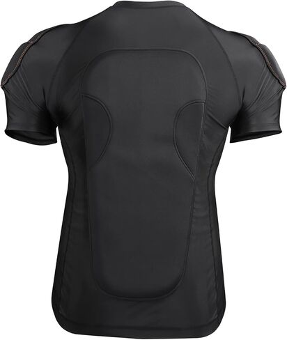 Eicolorte Padded Muscle Shirt Football Gear for Men Baseball Protective Shirts Chest Rib Protector Padded Compression Shirt in Saudi Arabia