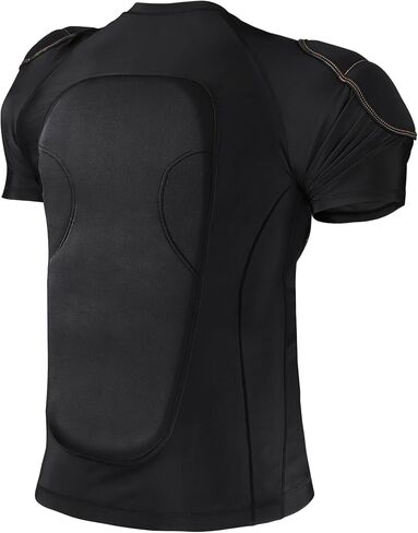 Eicolorte Padded Muscle Shirt Football Gear for Men Baseball Protective Shirts Chest Rib Protector Padded Compression Shirt in Saudi Arabia