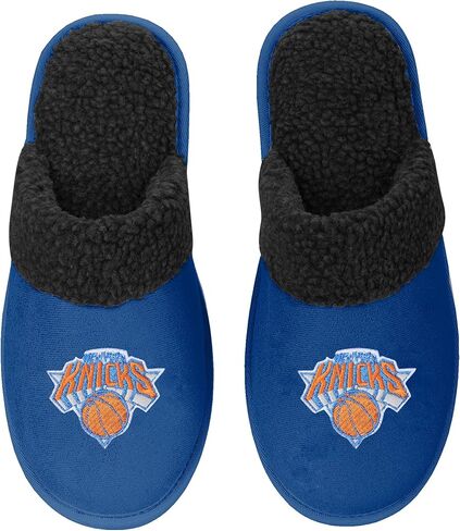 FOCO - Mens NBA Big Logo Team Color Suede Sherpa Scuff Slippers in Saudi Arabia