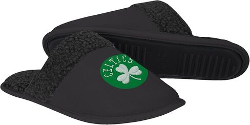 FOCO - Mens NBA Big Logo Team Color Suede Sherpa Scuff Slippers in Saudi Arabia