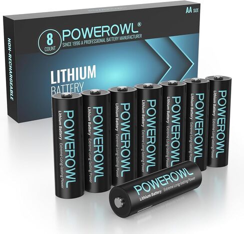 بطاريات ليثيوم POWEROWL AA 16 حزمة، سعة عالية 1.5 فولت بطارية مزدوجة طاقة طويلة الأمد للأجهزة عالية التقنية in Kuwait