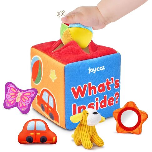 Soft Mystery Box with 10 Sensory Objects - My First Baby Box for 0-6 Months, Rattle, Crinkle Paper, Mirror - Busy Montessori Toys for Babies 6-12 Months - What's Inside Box Infant Gifts in Saudi Arabia