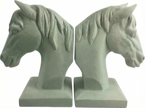 Comfy Hour Farmhouse Collection 5" Length 7" Height Set 2 Horse Head Art Bookends, 1 Pair, Antique Style, Heavy Weight, Brown Rust Effect, Polyresin in Saudi Arabia