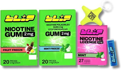 NRT Blip Quit Smoking Kit | Nicotine Gum (4mg, Fruity), Lozzies (4mg, Mint), Blue Raspberry Toothpicks & Stress Star Distraction Tool – Craving Relief for Smoking/Vaping – Portable & Giftable in Kuwait