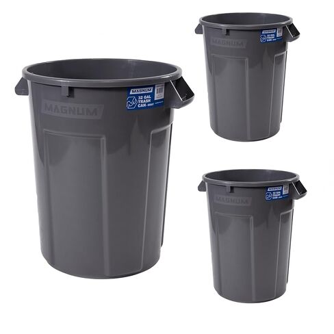 Magnum 32 Gallon Trash Can, Construction Grade, Heavy Duty Plastic, Jobsite Ready for Handling and Holding Garbage CMTC-C000-32G01 (1 Pack) in Saudi Arabia