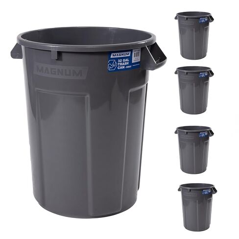 Magnum 32 Gallon Trash Can, Construction Grade, Heavy Duty Plastic, Jobsite Ready for Handling and Holding Garbage CMTC-C000-32G01 (1 Pack) in Saudi Arabia