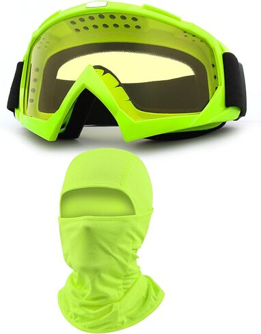 Dirt Bike Motorcycle Goggles with Balaclava Face Cover, Motocross Riding Offroad Glasses for Men Women with Face Mask in Kuwait