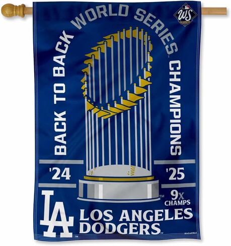 Los Angeles Dodgers 2025 Back to Back World Champions Series House Banner Flag in Saudi Arabia
