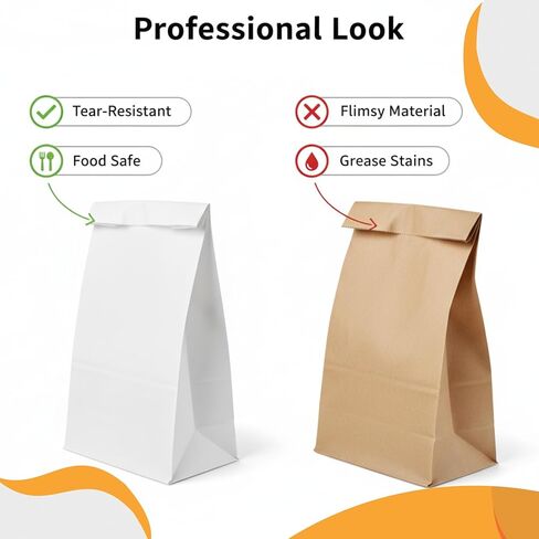Concession Essentials White Paper Lunch Bags, 4lb Capacity, Holiday Cookie Bags, 50 Count Pack in Kuwait