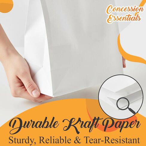 Concession Essentials White Paper Lunch Bags, 4lb Capacity, Holiday Cookie Bags, 50 Count Pack in Kuwait