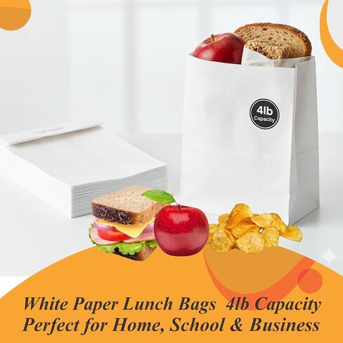Concession Essentials White Paper Lunch Bags, 4lb Capacity, Holiday Cookie Bags, 50 Count Pack in Kuwait
