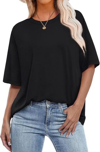OFEEFAN Summer Tops for Women 2025 Short Sleeve Shirts Dressy Casual Crew Neck Tshirts Fashion in Saudi Arabia