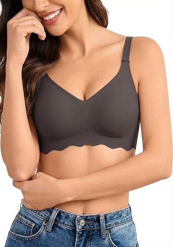 Avidlove Wireless Bras for Women Seamless Bralette Full Coverage Bra V Neck Tshirt Brassiere in Saudi Arabia