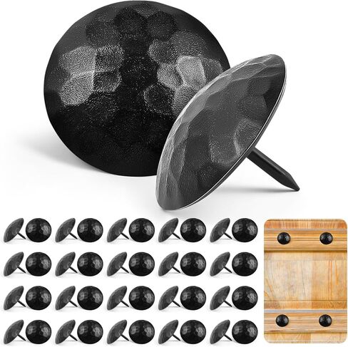 Otoolling 50 Pcs Large Iron Clavos Decorative Nails Iron Antique Clavos Fasteners Ornamental Rustic Accent for Wood Doors, Shutters, Faux Wood Beams, Gates and Furniture (1.5 Inch,Black) in Kuwait