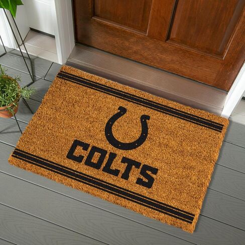 ممسحة أرجل فريق سبورتس أمريكا NFL Indianapolis Colts Coir مقاس 91.44 سم × 60.96 سم، شعار الفريق المرخص رسميًا، سجادة باب أمامية كبيرة جدًا، سجادة مدخل داخلية خارجية، سجادة ترحيب غير قابلة للانزلاق لفناء الشرفة in Saudi Arabia