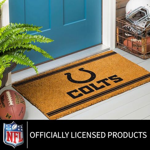 ممسحة أرجل فريق سبورتس أمريكا NFL Indianapolis Colts Coir مقاس 91.44 سم × 60.96 سم، شعار الفريق المرخص رسميًا، سجادة باب أمامية كبيرة جدًا، سجادة مدخل داخلية خارجية، سجادة ترحيب غير قابلة للانزلاق لفناء الشرفة in Saudi Arabia