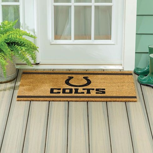 ممسحة أرجل فريق سبورتس أمريكا NFL Indianapolis Colts Coir مقاس 91.44 سم × 60.96 سم، شعار الفريق المرخص رسميًا، سجادة باب أمامية كبيرة جدًا، سجادة مدخل داخلية خارجية، سجادة ترحيب غير قابلة للانزلاق لفناء الشرفة in Saudi Arabia