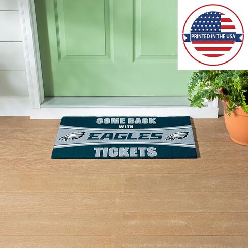 Team Sports America NFL Philadelphia Eagles | Indoor and Outdoor Entryway | 28 x 16 Inches | Non Slip Back | Welcome Floor Mats | Muddy Dog Paws | Front Door Entrance Home Décor in Saudi Arabia