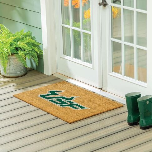 Team Sports America NCAA University of South Florida Coir Doormat 36"x24", Official Full Color Team Logo, Extra Large Front Door Mat, Outdoor Indoor Entrance Rug, Non-Slip Welcome Mat for Porch Patio in Saudi Arabia