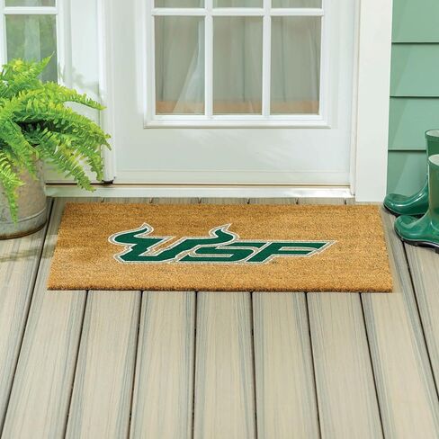 Team Sports America NCAA University of South Florida Coir Doormat 36"x24", Official Full Color Team Logo, Extra Large Front Door Mat, Outdoor Indoor Entrance Rug, Non-Slip Welcome Mat for Porch Patio in Saudi Arabia