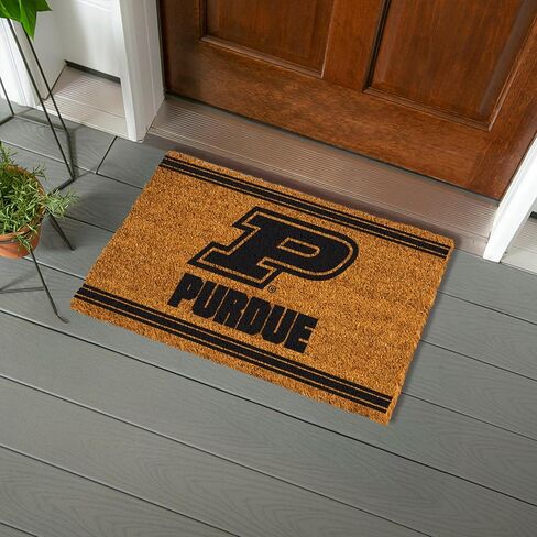 NCAA Purdue University Coir Door Mat, Indoor and Outdoor Entryway, 28 x 16 Inches Non Slip Back Welcome Floor Mats for Muddy Dog Paws, Weather-Resistant Front Door Entrance Home Décor in Saudi Arabia