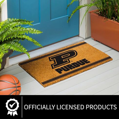 NCAA Purdue University Coir Door Mat, Indoor and Outdoor Entryway, 28 x 16 Inches Non Slip Back Welcome Floor Mats for Muddy Dog Paws, Weather-Resistant Front Door Entrance Home Décor in Saudi Arabia