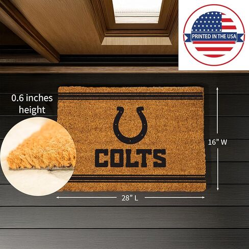 Team Sports America NFL Indianapolis Colts Coir Welcome Mat, 28 x 16 in Saudi Arabia
