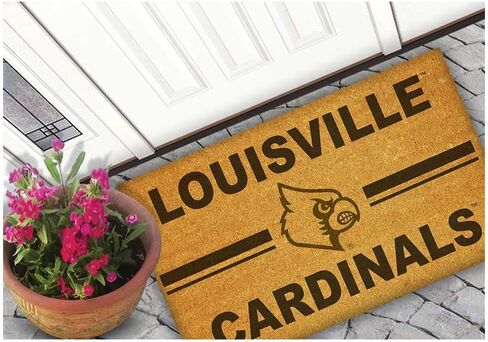 KH Sports Fan Logo Coir, 18x30 Inches, Outdoor Rug Display Your Team Spirit with This Unique Louisville Cardinals Doormat, One Size, Multi in Saudi Arabia