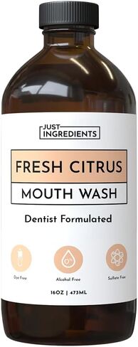 JUST INGREDIENTS Cool Mint Remineralizing Mouthwash | Hydroxyapatite & Colloidal Silver Formula | Alcohol-Free | Fluoride-Free Mouth Rinse in Kuwait