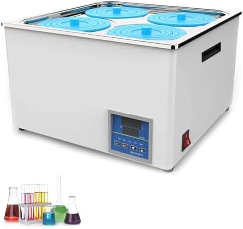 Stainless Steel Digital Thermostatic Water Bath Heater, Lab Water Bath with 4/6 Hole Design, Adjustable Temperature Control, Ideal for Scientific Research and Experiments in Kuwait