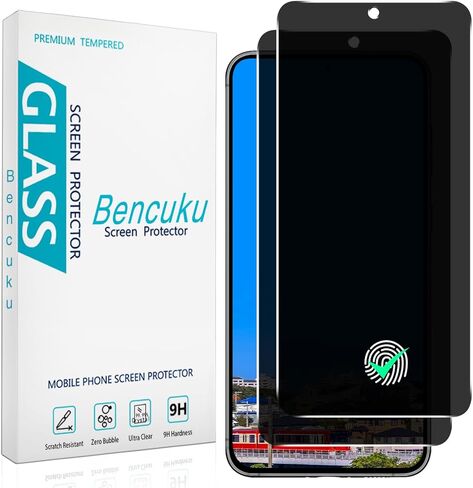 (2 عبوة) واقي شاشة الخصوصية لـ Samsung Galaxy S25 anti anti glass مقسى ، ودعم بصمة فتح ، مضاد للخدش ، خالية من الفقاعة in Kuwait