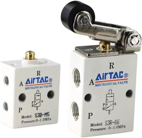 صمام ميكانيكي AirTAC S3B/S3R/S3L/S3V-M5/06/08 صمام تحكم ثلاثي الاتجاه ثنائي الوضع، نوع الأسطوانة من سلسلة S3 للغاز (S3B-05(M5)) in Kuwait